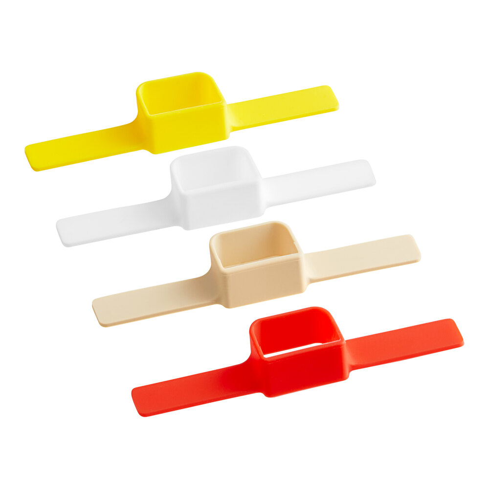 Writing Pan Vigor 4-Piece Assorted Colors Blank Write-On High-Heat Food Pan Label Set