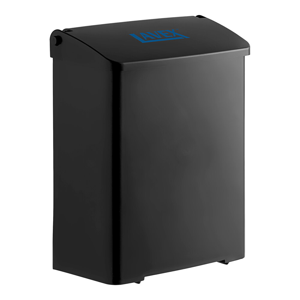 Black Plastic Wall-Mount Sanitary Napkin Receptacle