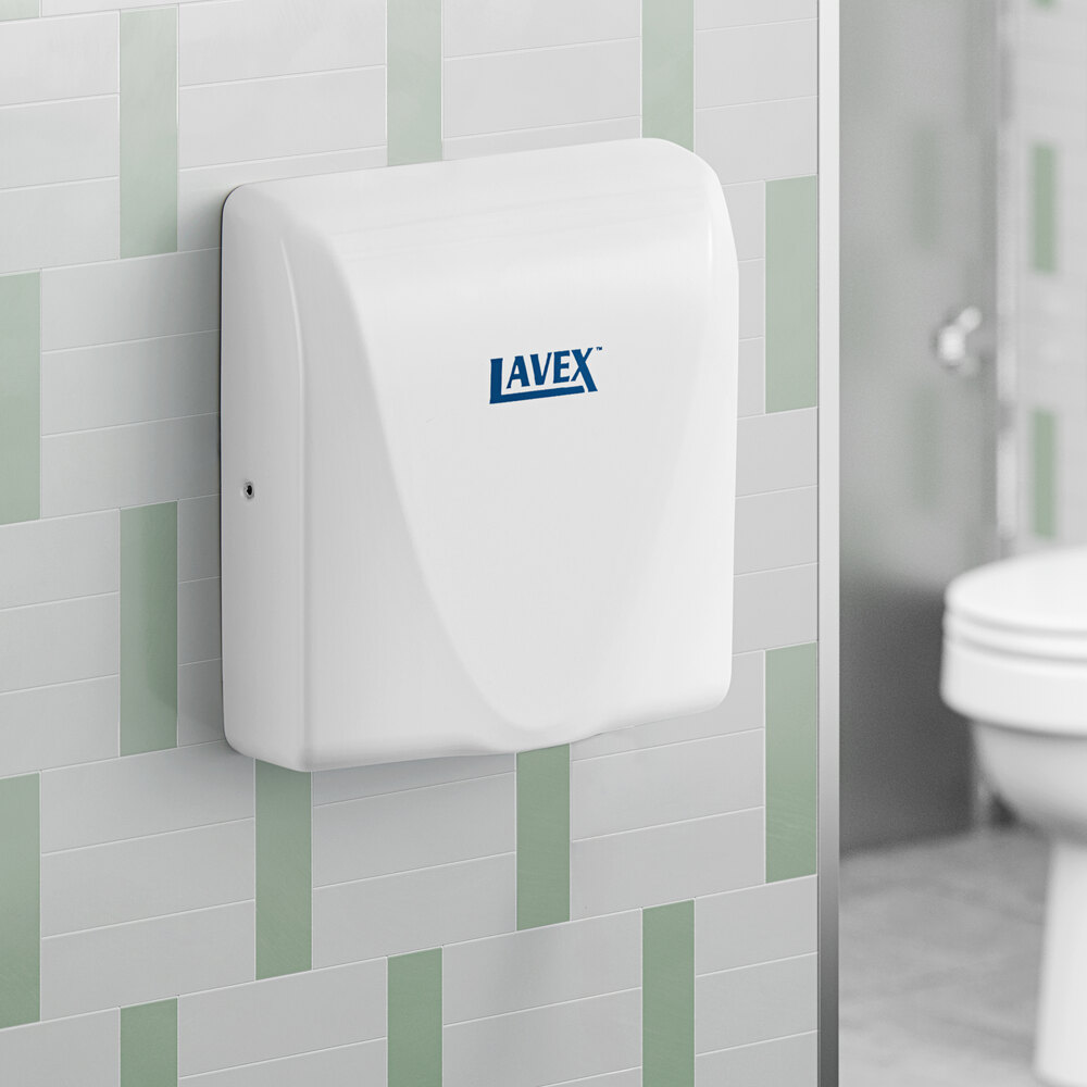 White Stainless Steel Automatic ADA Hand Dryer with HEPA