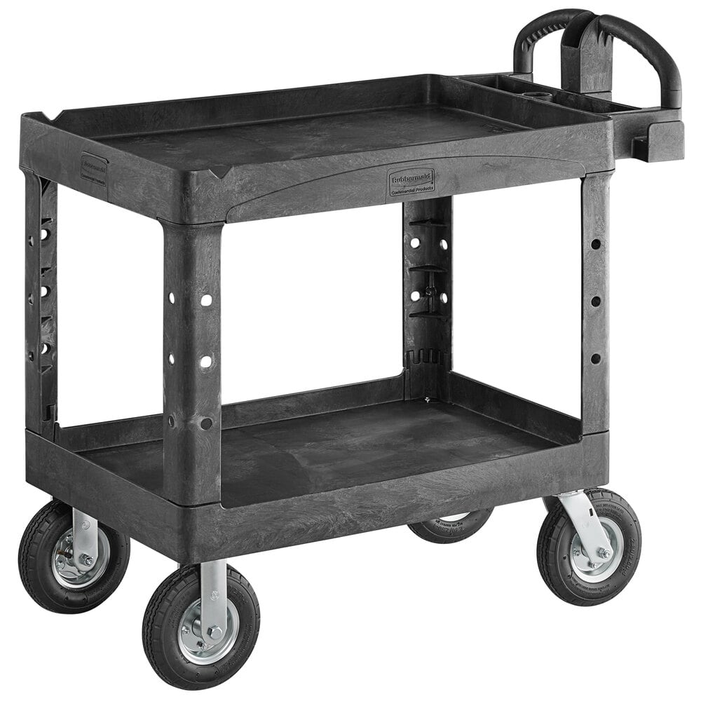 Rubbermaid 24 In. x 36 In. Heavy Duty Utility Cart with Pneumatic Casters  FG452010BLA from Rubbermaid - Acme Tools