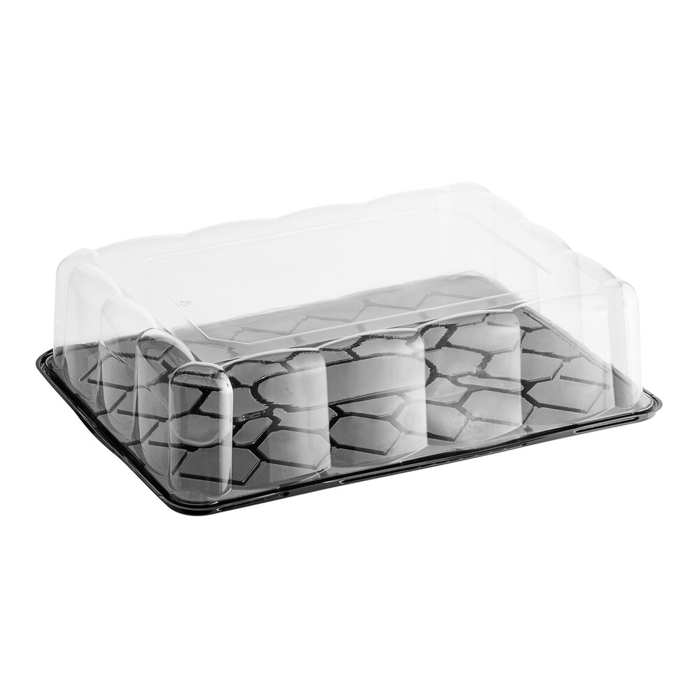 D&W Fine Pack 1/2 Size High Dome Cake Display Container with Clear ...