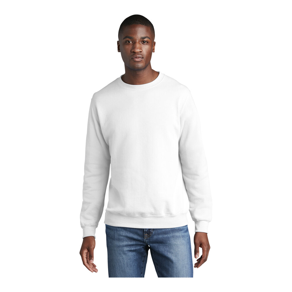 Port & Company PC78 Unisex Customizable White Core Fleece Crewneck