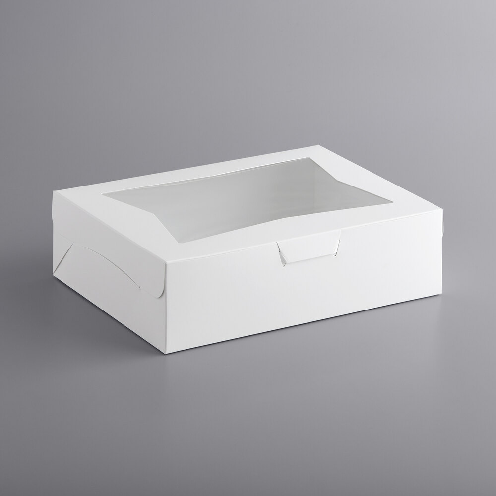 Pack of 10 WHITE 14x10x4 Window Bakery or Cake Box 