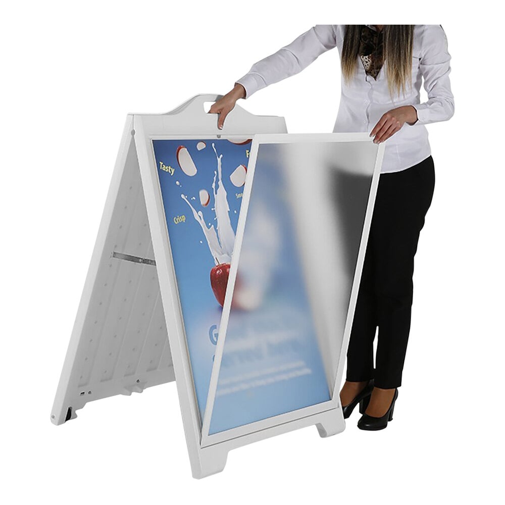 MT Displays Street SignPro 24" x 36" White A-Frame Sign Board with ...