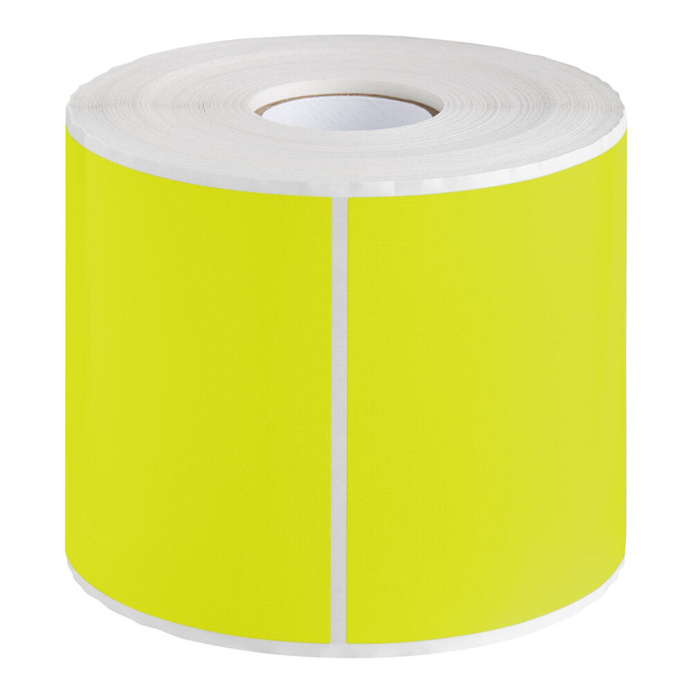Lavex 4" x 6" Fluorescent Chartreuse Semi-Gloss Paper Permanent ...