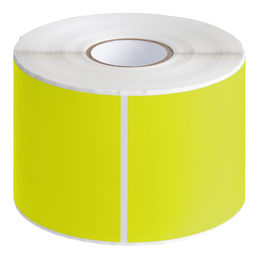 Lavex 3" x 10" Fluorescent Chartreuse Semi-Gloss Paper Permanent ...