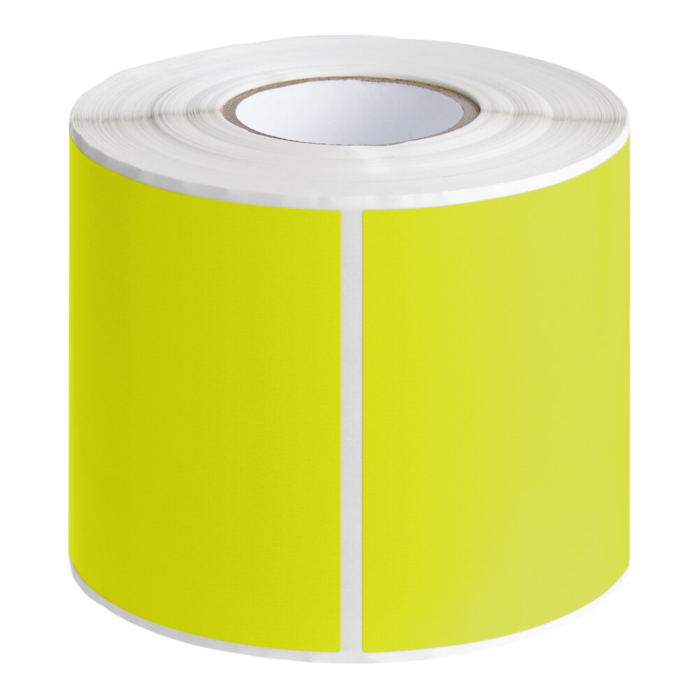 Lavex 3" x 6" Fluorescent Chartreuse Semi-Gloss Paper Permanent ...