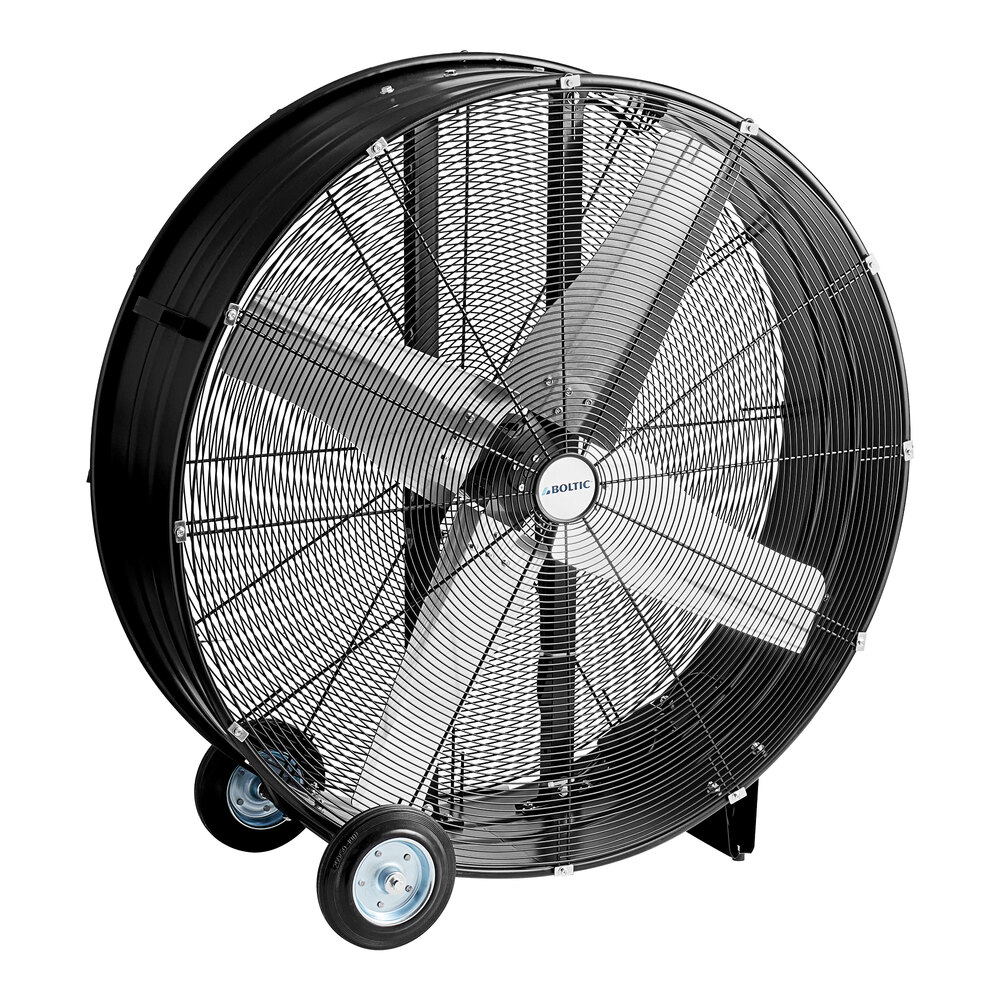 Boltic 42" Black Powder-Coat 2-Speed Portable Direct-Drive Drum Fan ...