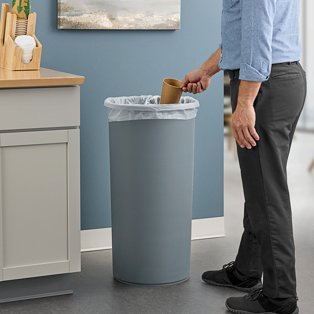 88 Qt. / 22 Gallon Gray Round Wastebasket