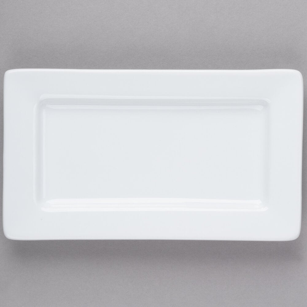 Libbey Slate 7 1/2" x 4 1/4" Ultra Bright White Wide Rim Rectangular ...