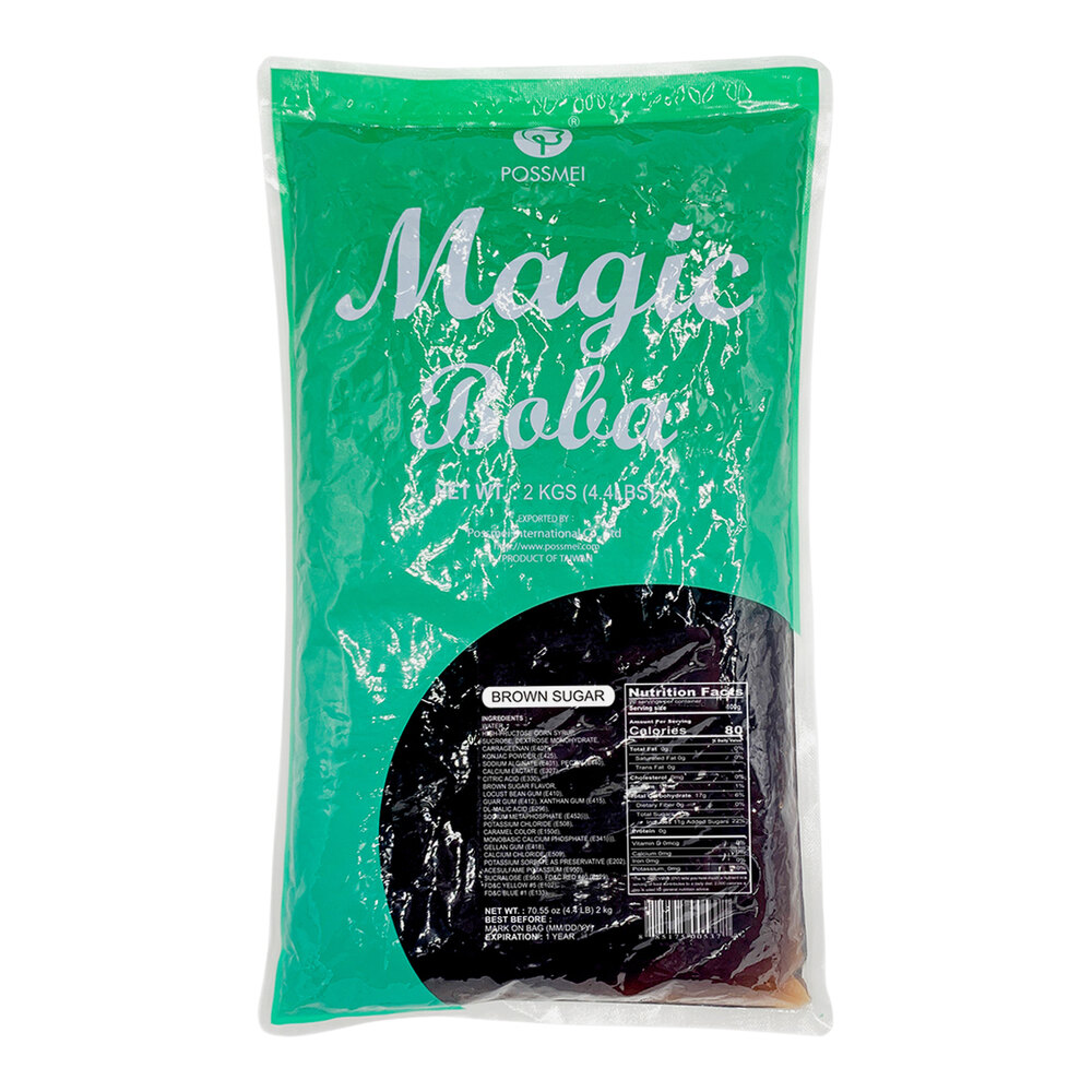 Possmei Brown Sugar Magic Crystal Boba 4.4 lb. 6/Case