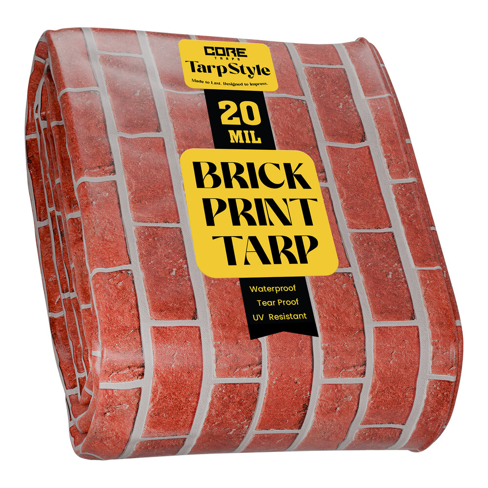Core Tarps TarpStyle 30' x 60' Red Brick Print Extreme Heavy-Duty