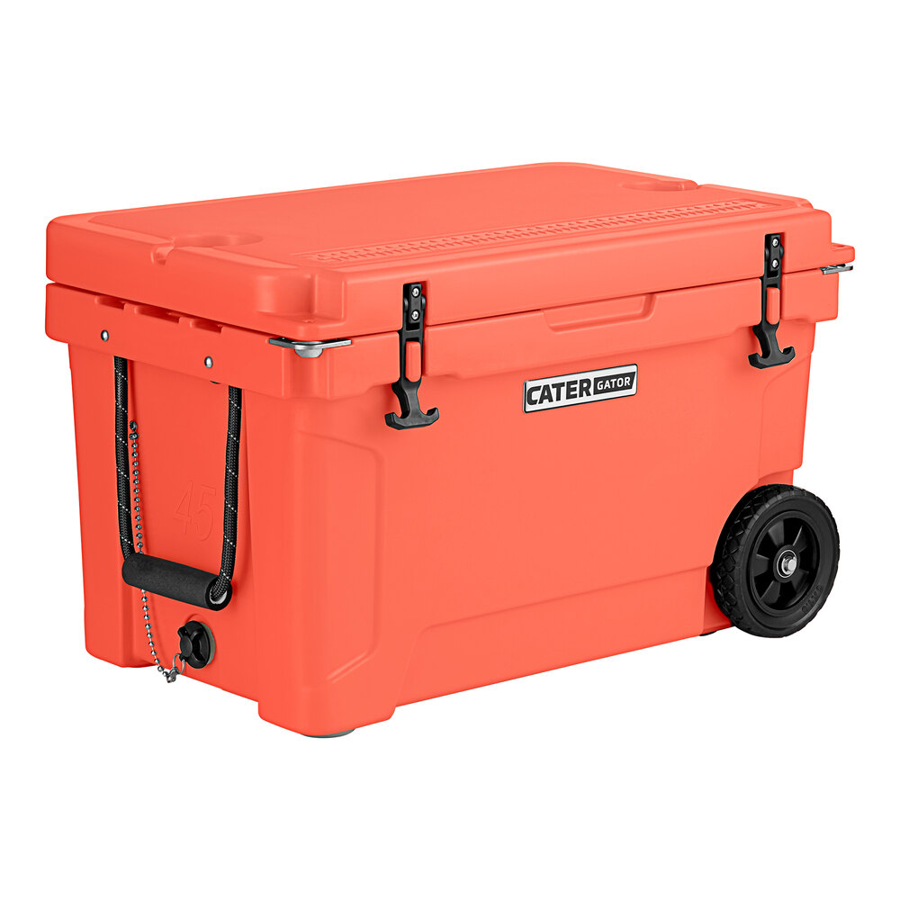 CaterGator CG45CLW Coral 45 Qt. Mobile Rotomolded Outdoor Cooler