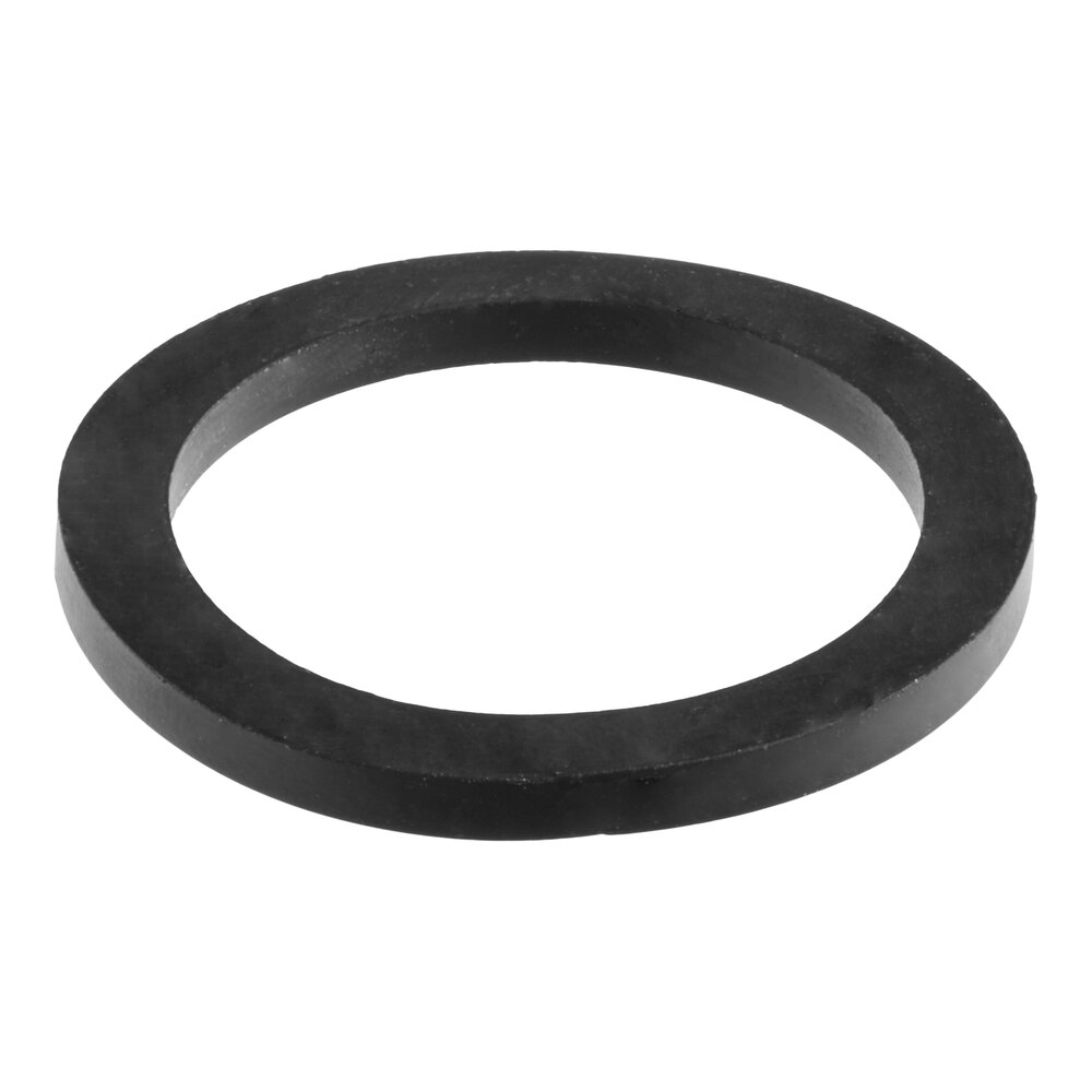 A black rubber waste valve gasket with a circular shape and a 3 1/2 inch diameter.