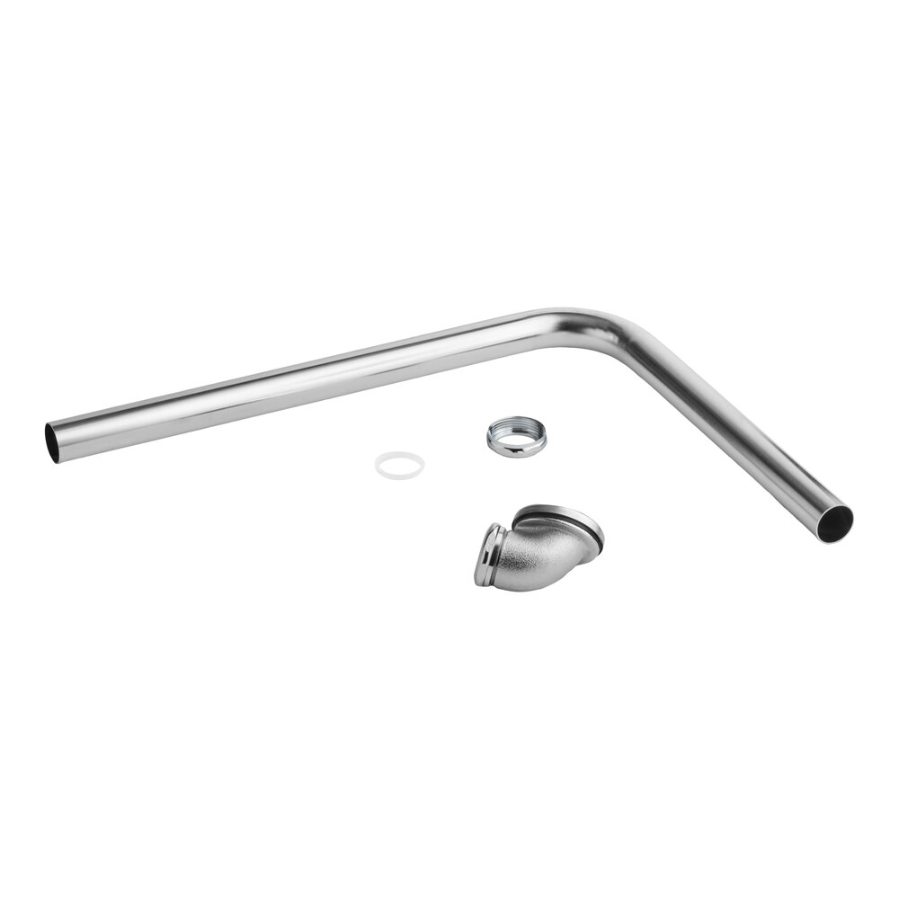 An overflow pipe assembly with a 2-inch drain outlet and accompanying fittings.