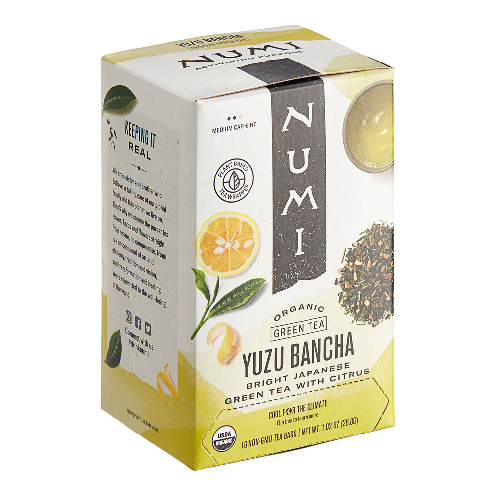 yuzu chacha＊ Numi Organic Yuzu Bancha Tea Bags - 96/Case