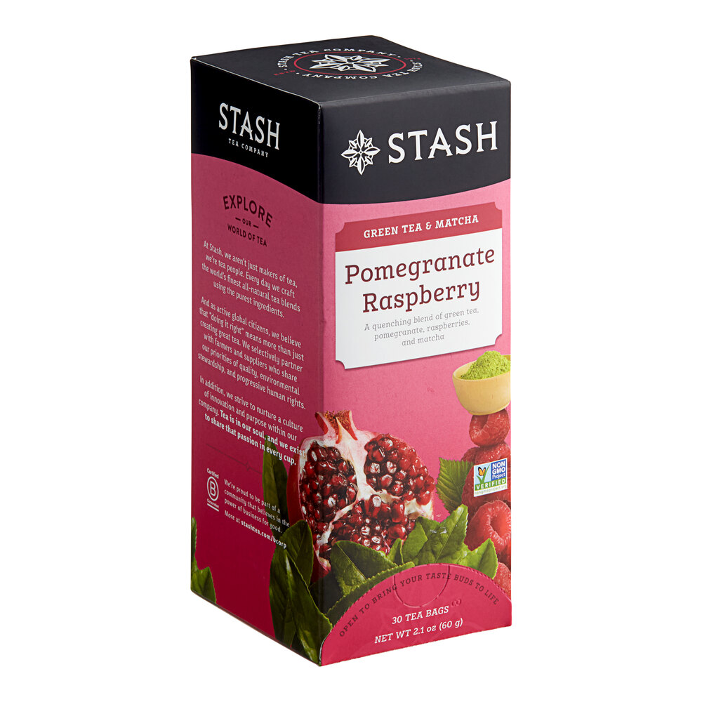 Stash Raspberry Tea Stash Pomegranate Raspberry Green Tea Bags - 180/Case
