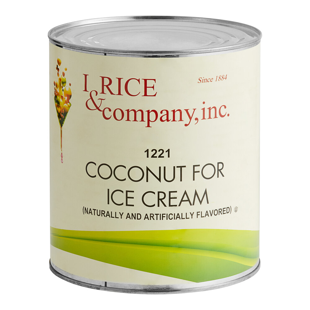 I. Rice Coconut Hard Serve Ice Cream Base #10 Can - 6/Case