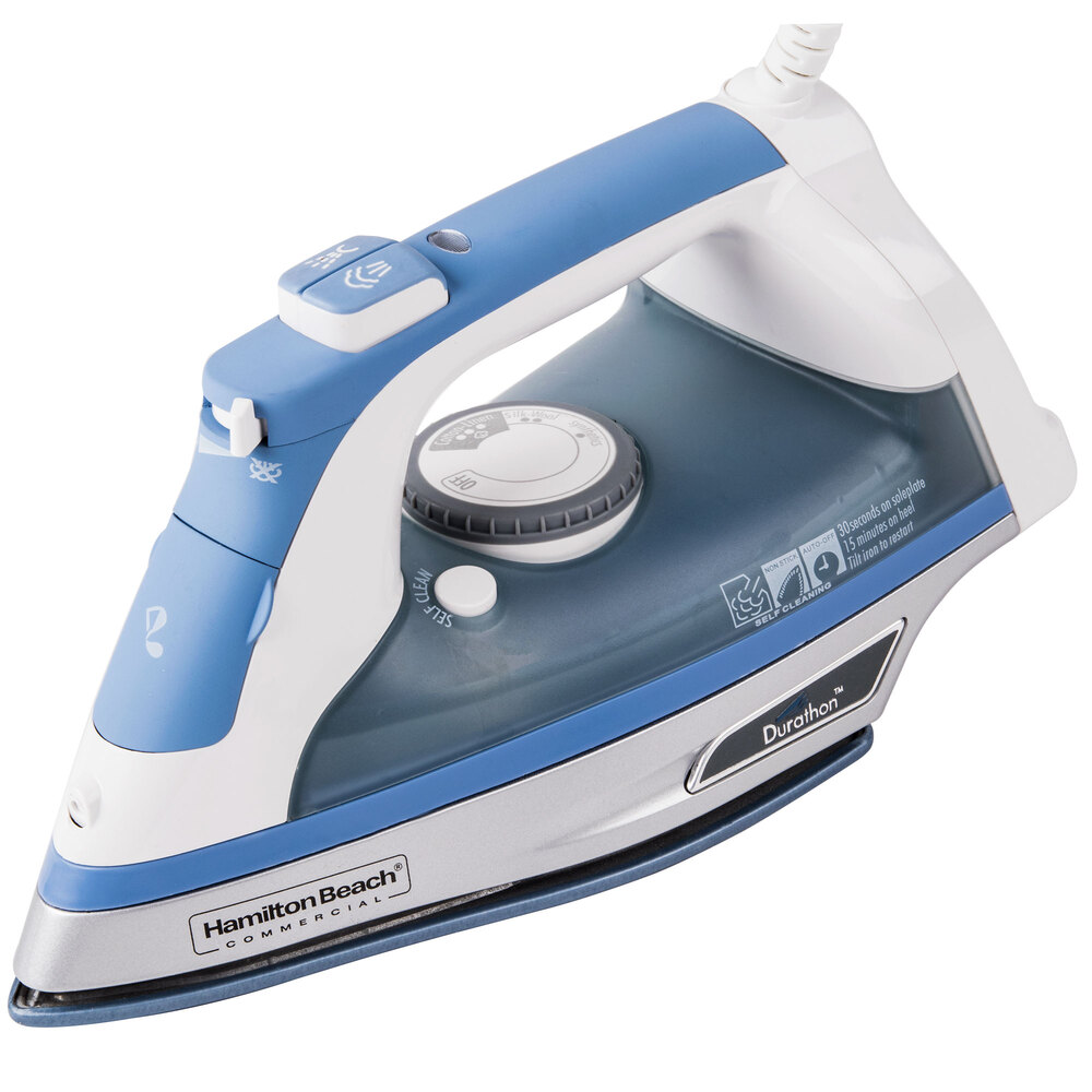 Hamilton Beach HIR700R-CE White Full Size Non-stick Durathon Hospitality  Iron, Steam \u0026 Dry with Auto Shut Off - 230V, 1200W