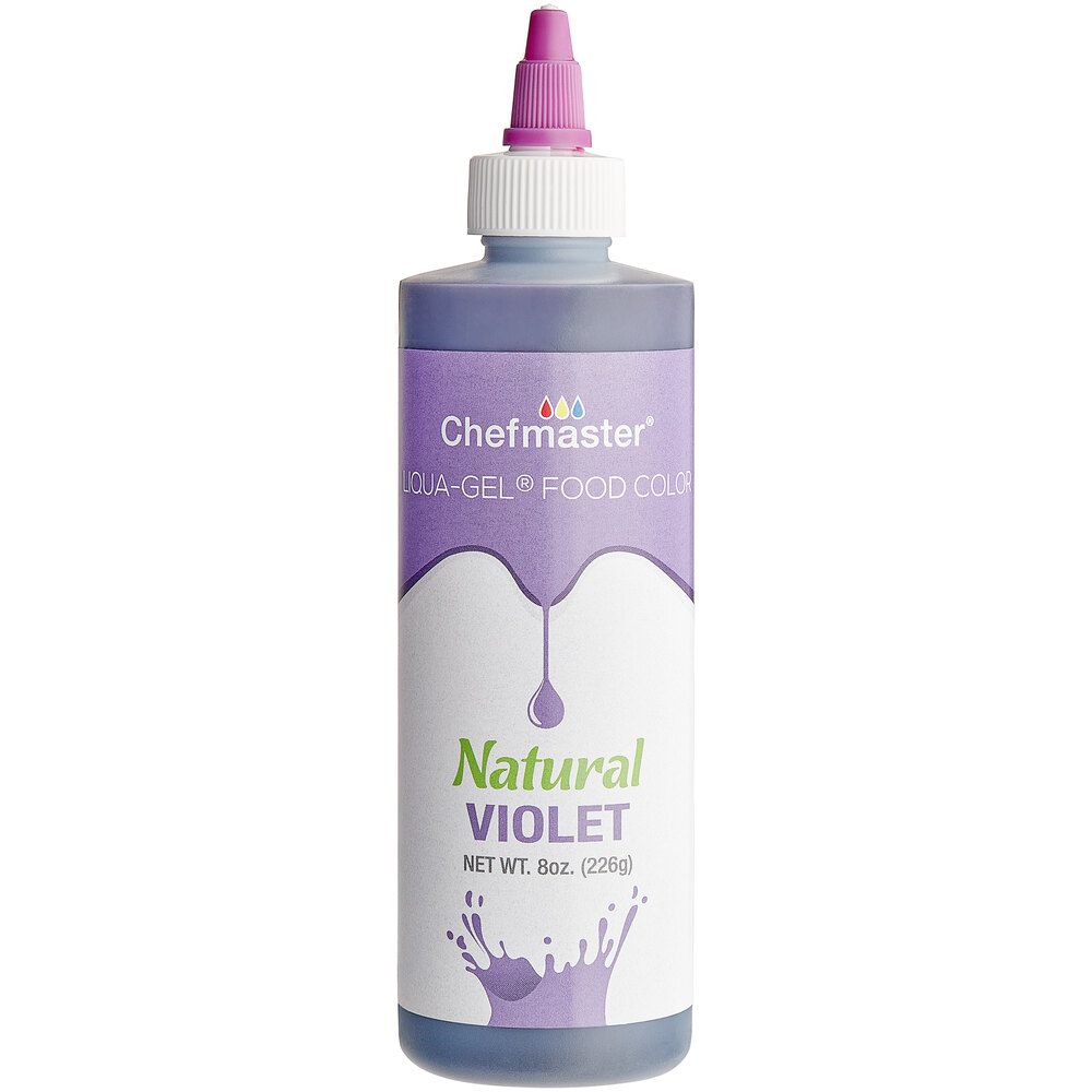 Chefmaster Natural Violet Liqua-Gel Food Coloring 8 oz. - 12/Case