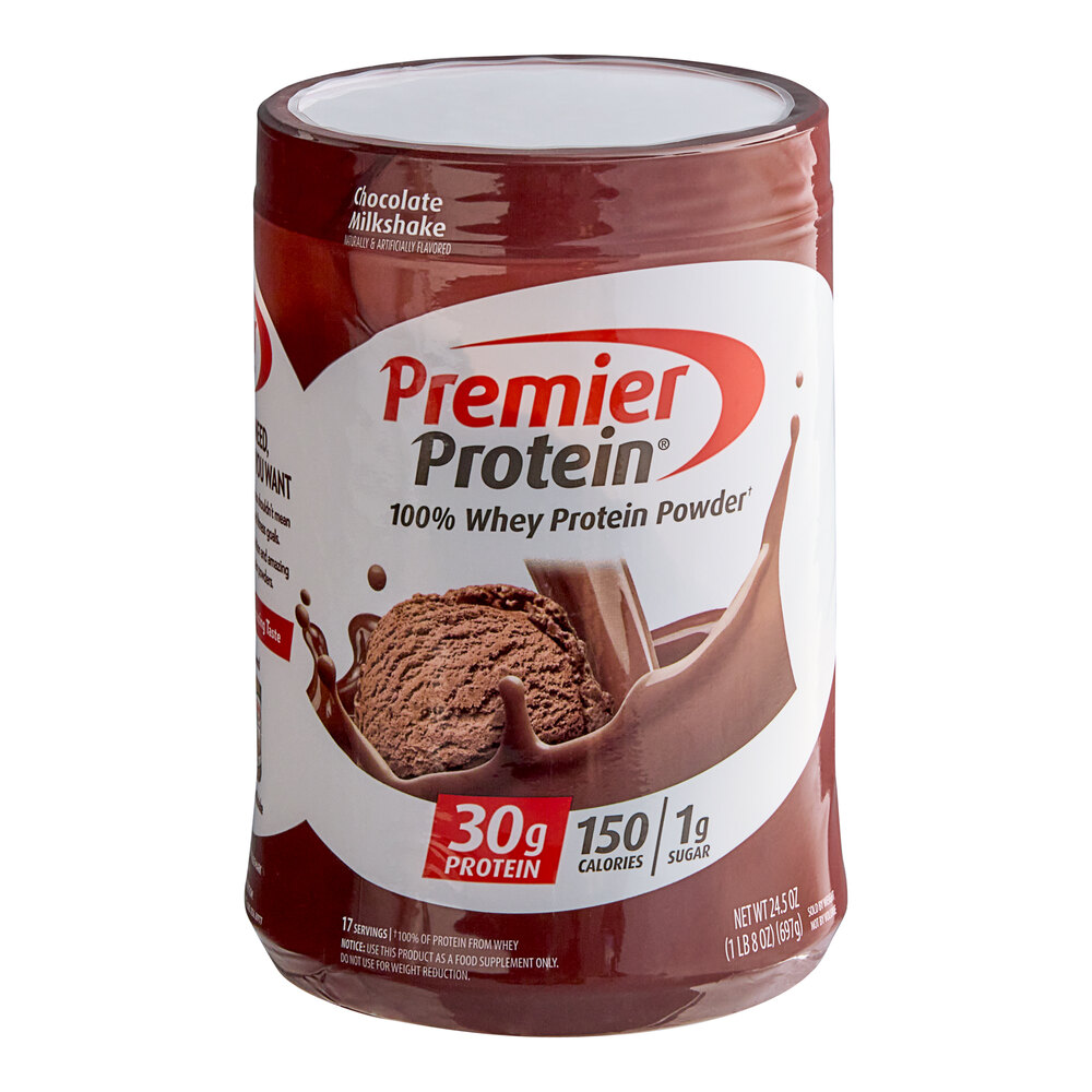 Premier Protein Chocolate Milkshake Protein Powder 24.5 oz. - 4/Case