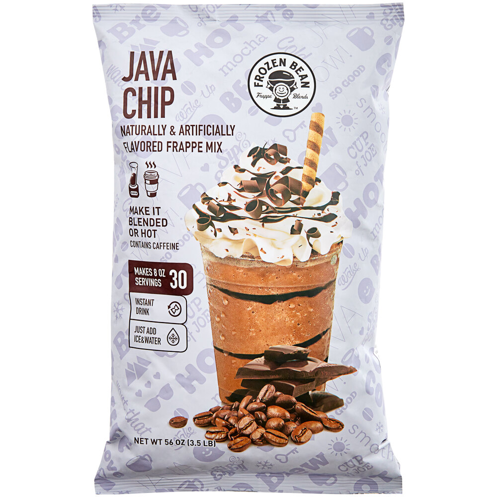 The Frozen Bean Java Chip Blended Ice Coffee Mix 3.5 lb. - 5/Case