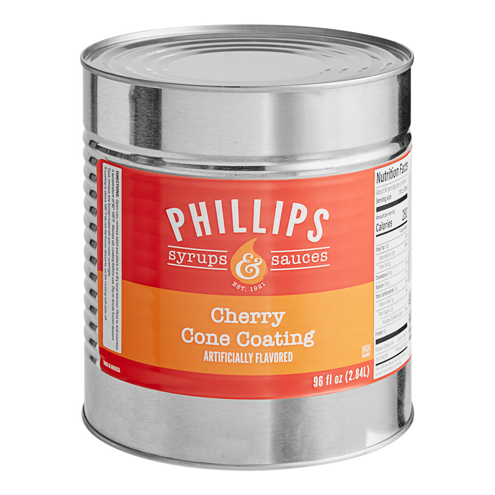 Phillips Cherry Ice Cream Shell Coating - #10 Can - 6/Case