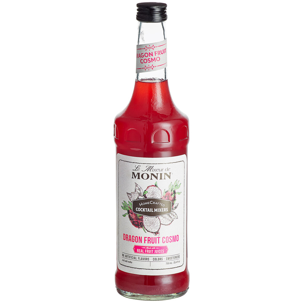 Monin 750 mL HomeCrafted Dragon Fruit Cosmo Cocktail Mix - 6/Case