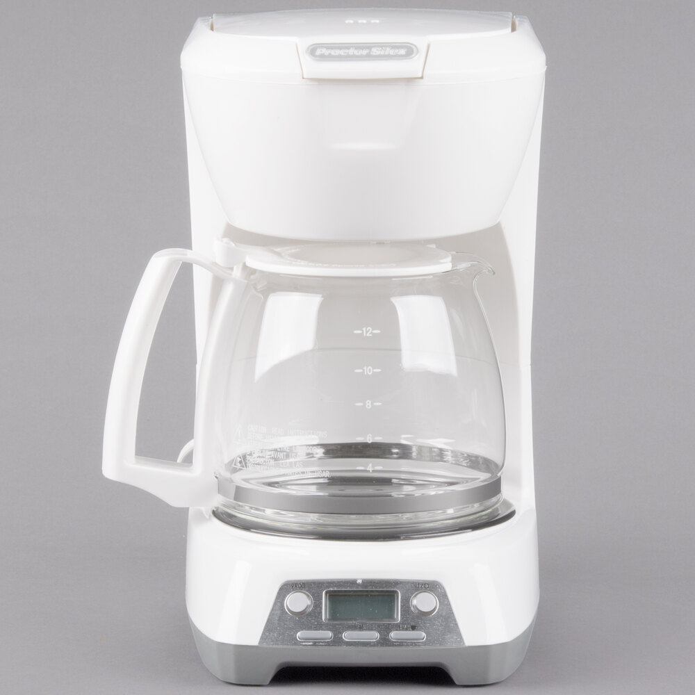 Proctor Silex 43671 White Programmable 12 Cup Coffee Maker with Auto