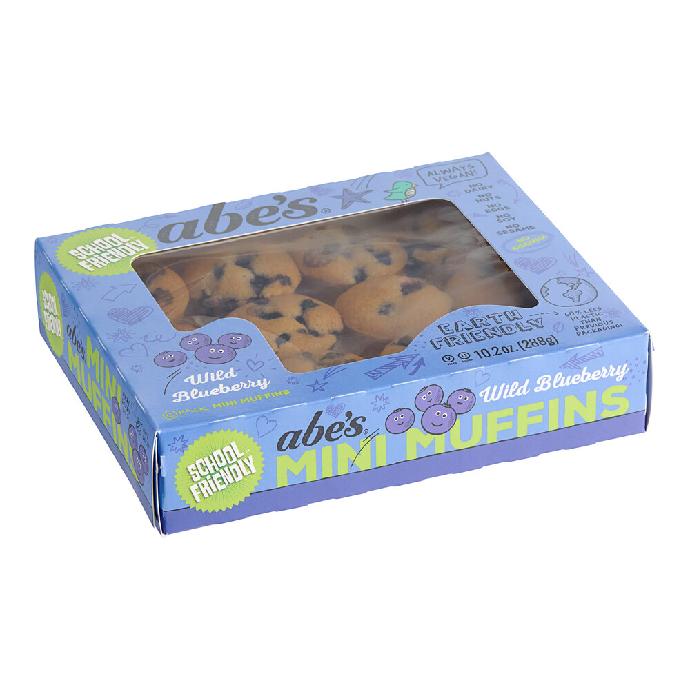 Abe's Vegan Wild Blueberry Mini Muffin 12-Count 10 oz. - 12/Case