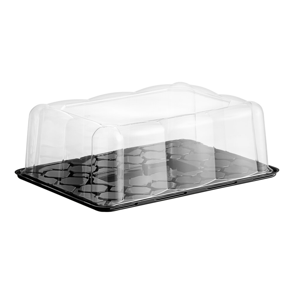 Baker's Lane 1/4 Size High Dome Cake Display Container with Clear ...