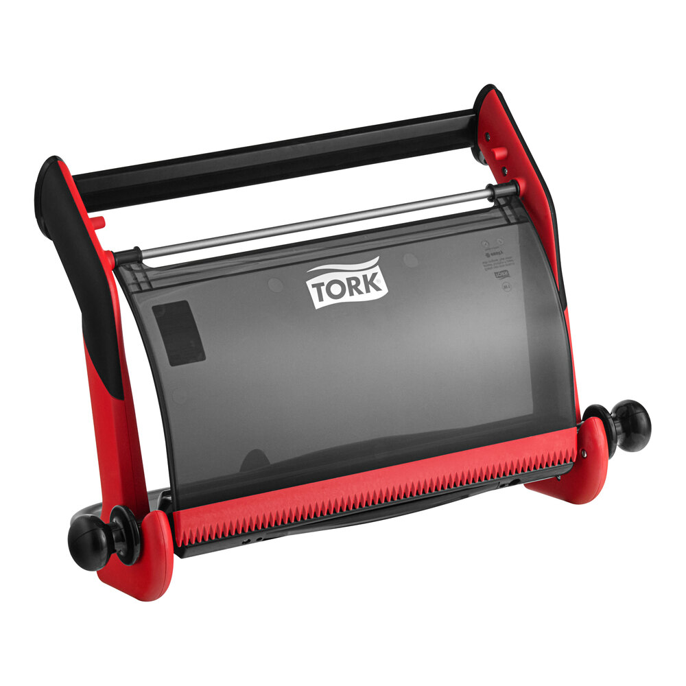 Tork Performance W1 Red / Smoke Wall-Mount Wiper Roll Dispenser