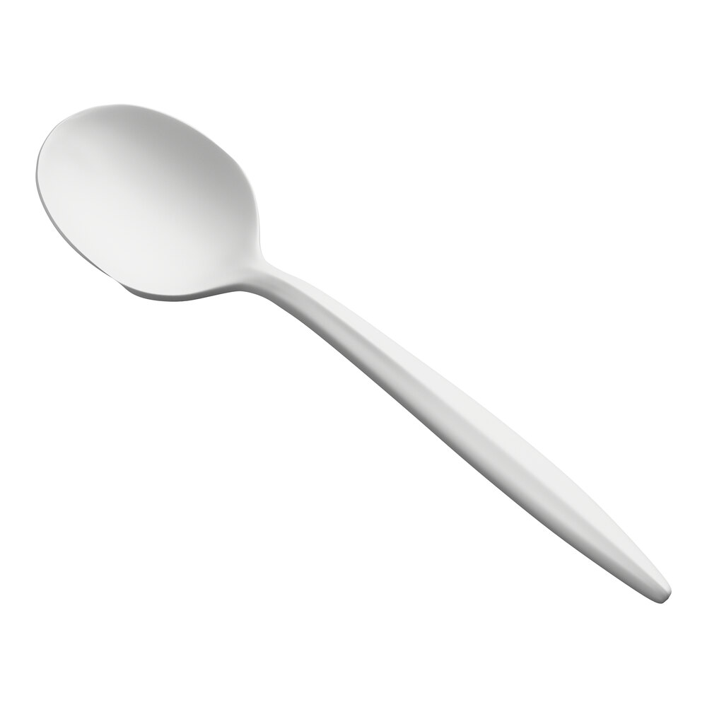 Spoon Poly Choice Medium Weight White Polypropylene Plastic Soup Spoon - 2,000/Case