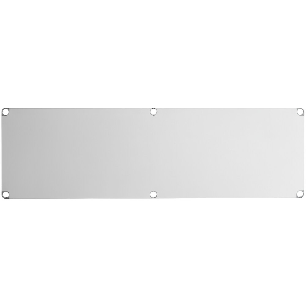 An 18-gauge stainless steel adjustable undershelf designed for 30-inch by 84-inch work tables.