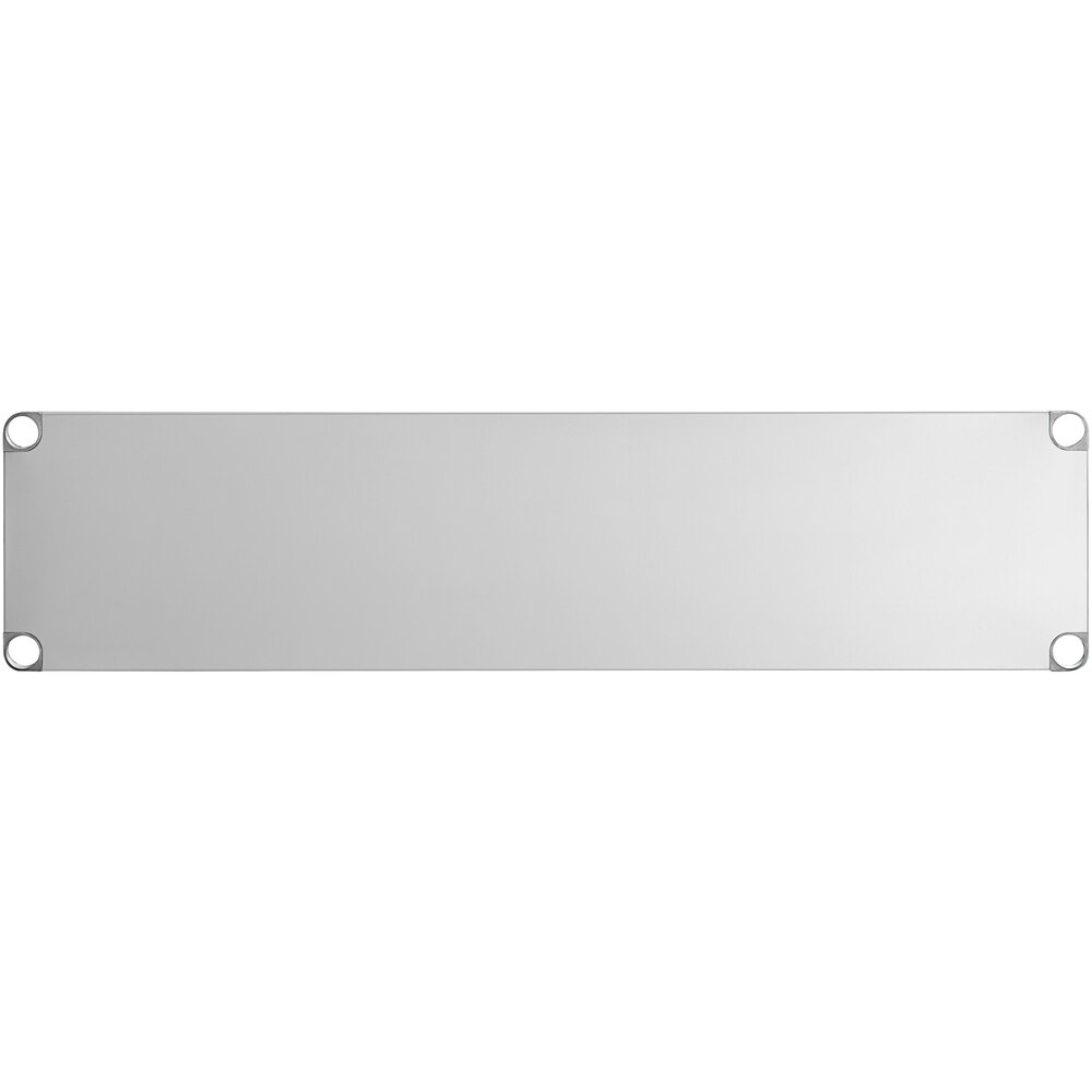 A rectangular 18-gauge stainless steel adjustable undershelf designed for 18" x 60" work tables.