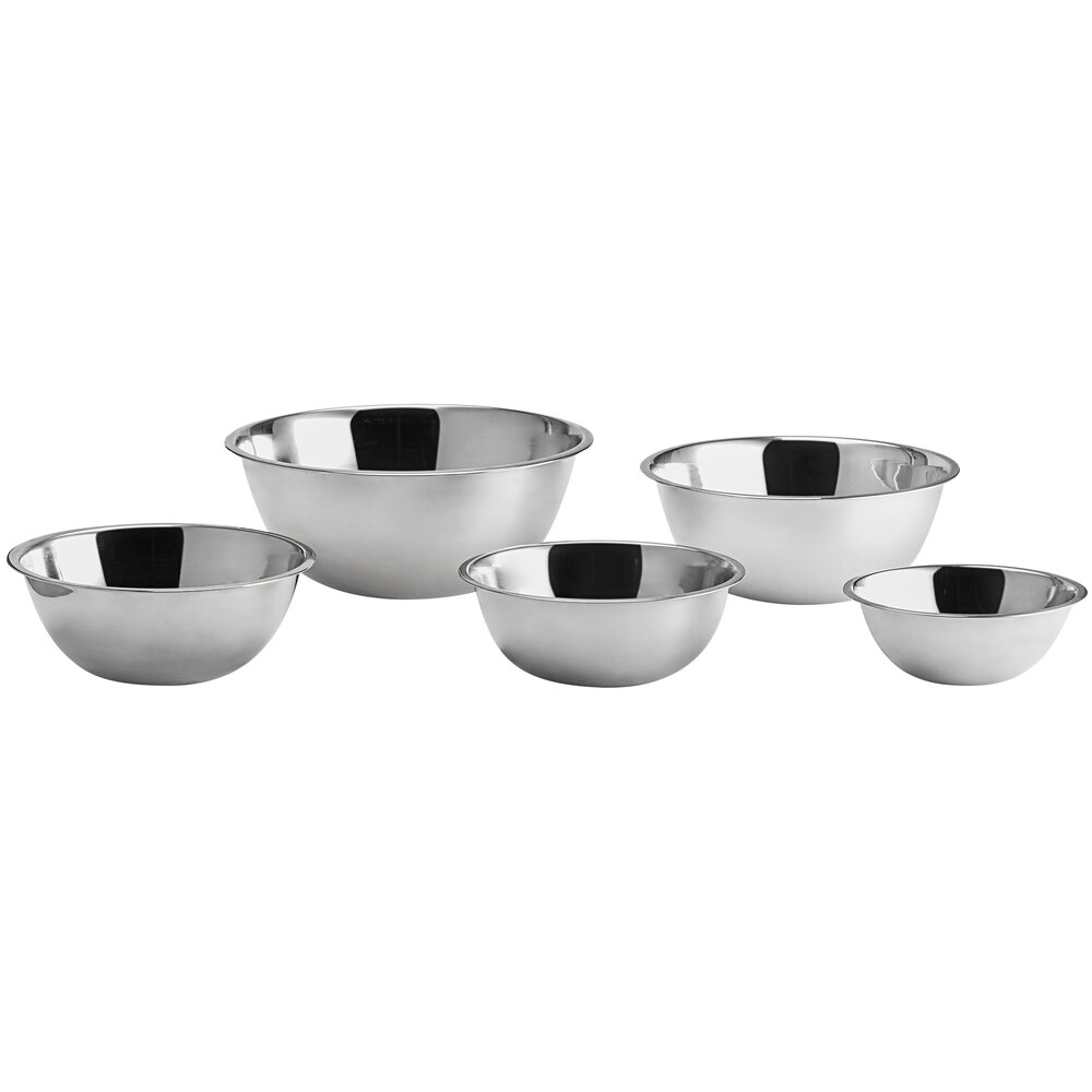 Choice Standard Stainless Steel Mixing Bowl Set - 5/Set