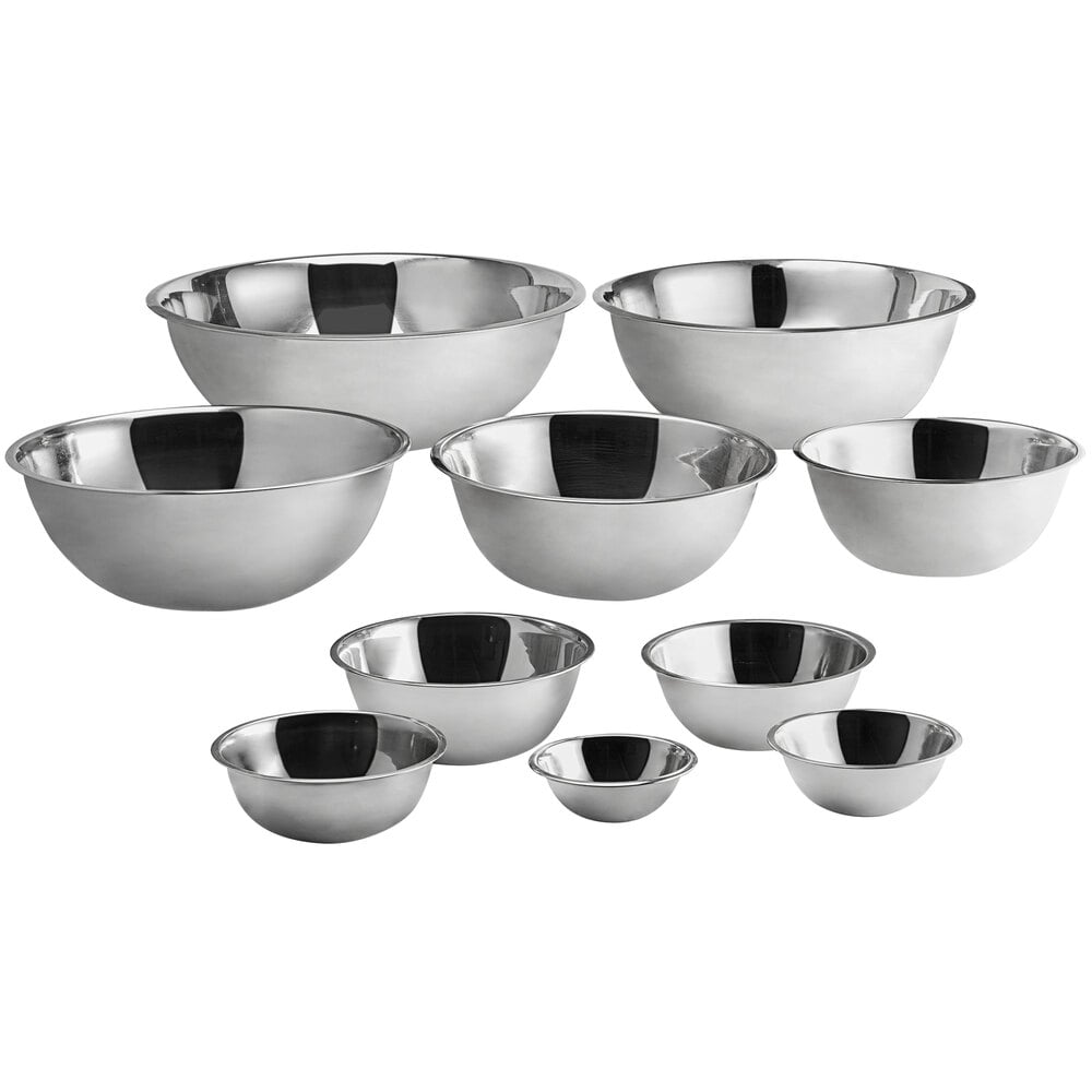 Standard Stainless Steel Mixing Bowl Set - 10/Set