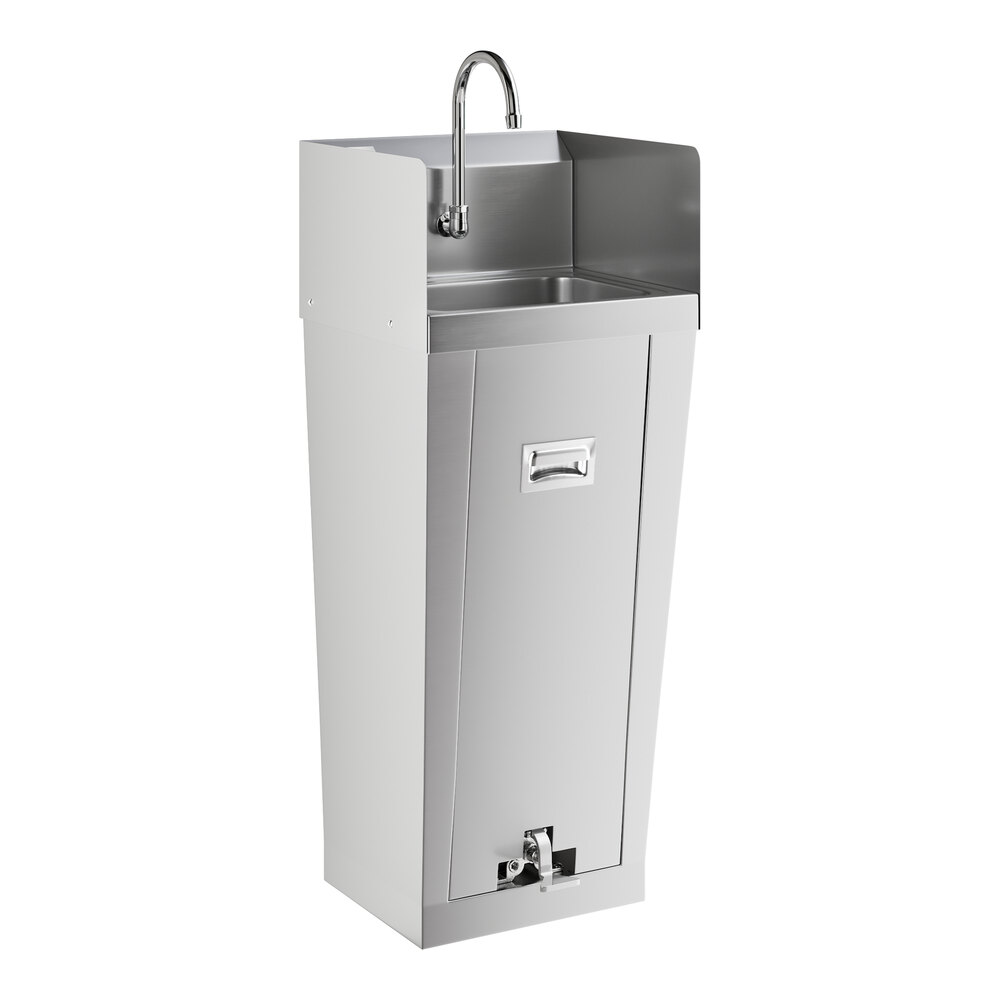 A stainless steel Regency hand sink with a faucet.