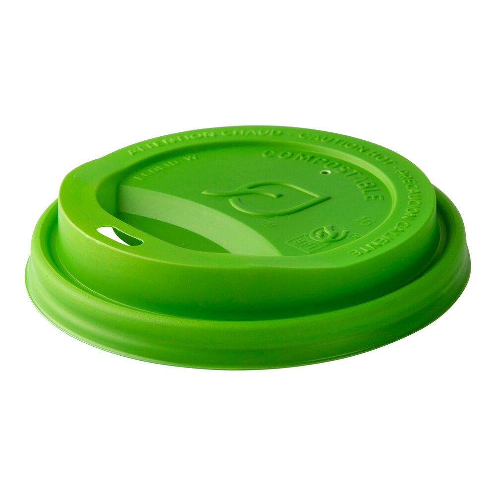 Eco-Products Veridian Eco-Lid 8 oz. Green PLA Plastic Compostable Paper ...