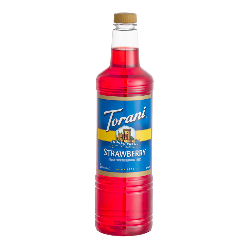 Torani Sugar-Free Strawberry Flavoring / Fruit Syrup Plastic Bottle 1 ...