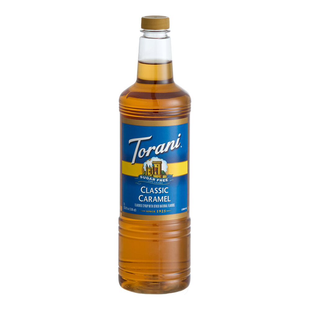 Torani Sugar-Free Classic Caramel Flavoring Syrup Plastic Bottle 1 ...