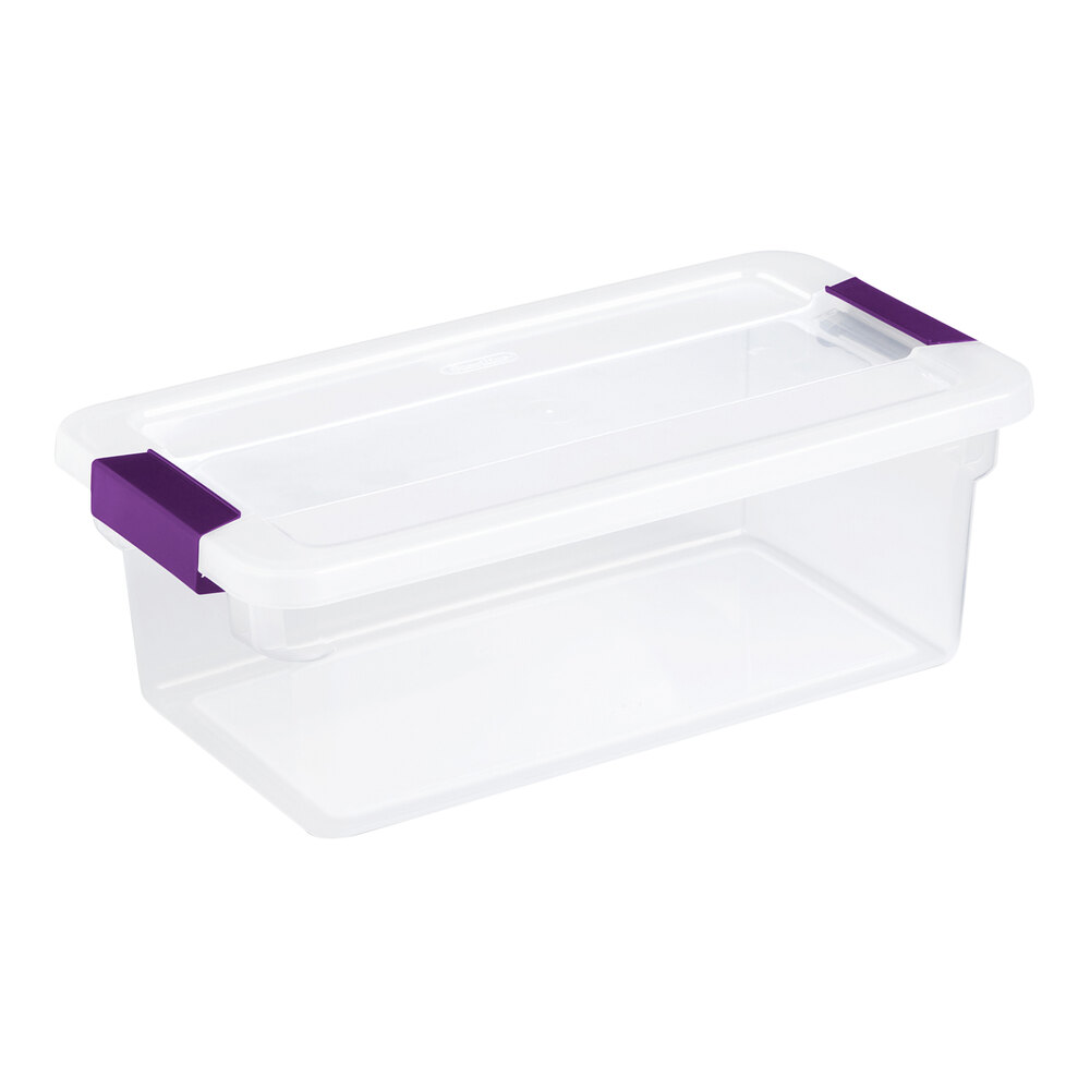 Sterilite ClearView 1.5 Gallon Clear Latch Box with Sweet Plum