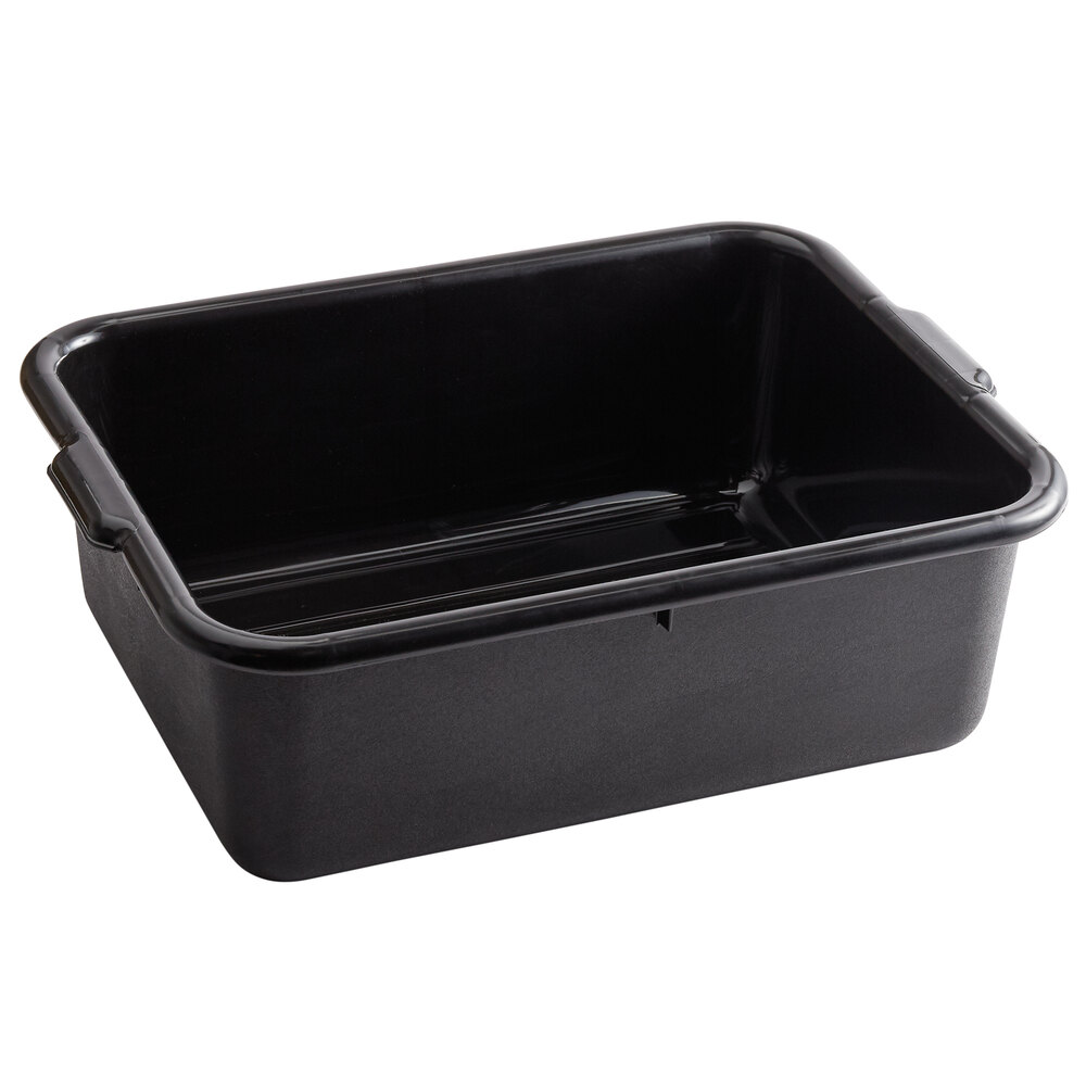 Tablecraft 1537B Black 20" x 15" x 7" Polyethylene Plastic Bus Tub, Bus Box