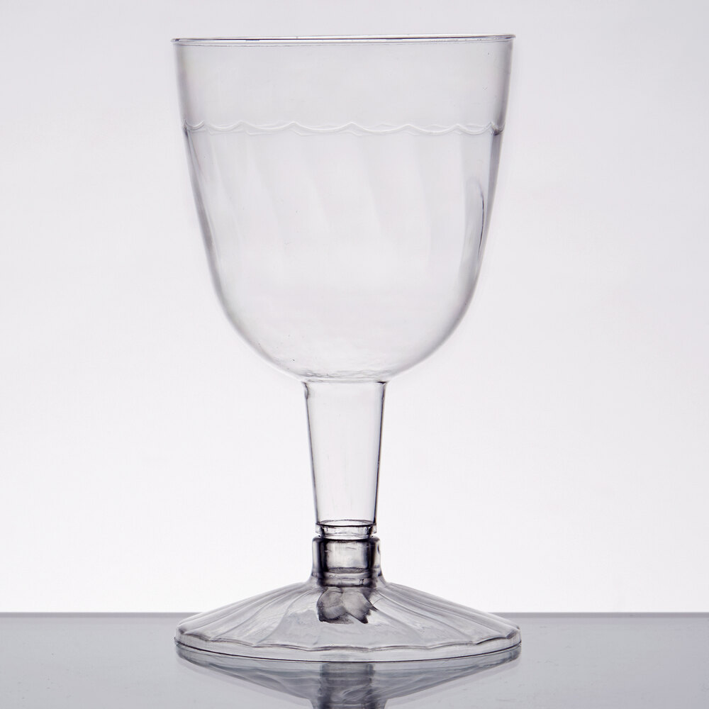 Fineline Flairware 2206 5 oz. 2Piece Clear Plastic Wine Goblet 20/Pack