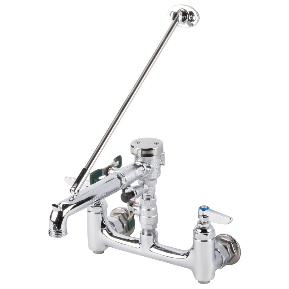 T&S B0665BSTP963 Wall Mount Polished Chrome Service Sink Faucet with