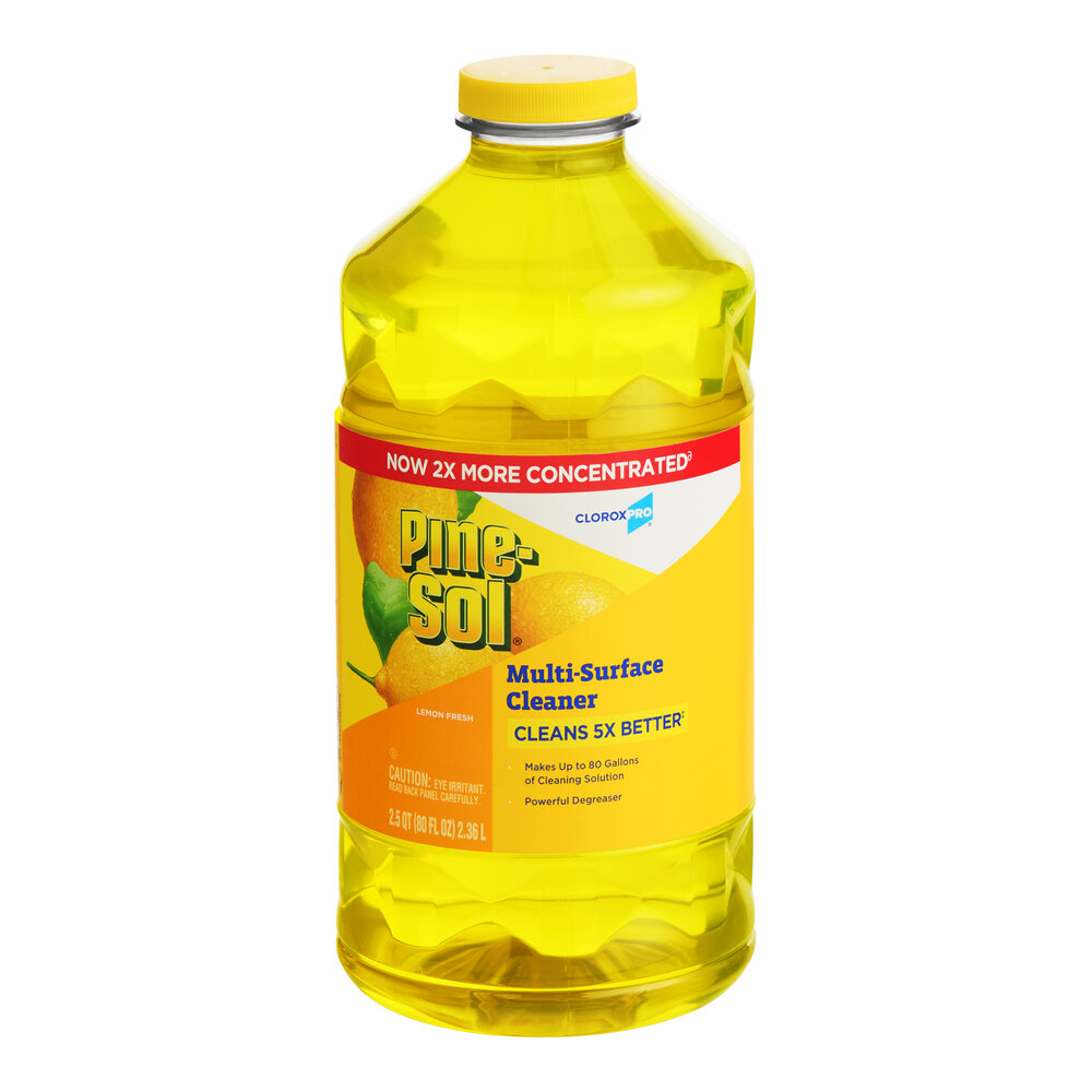 CloroxPro Pine-Sol CLO60607CT 80 oz. Lemon Fresh Scent Multi