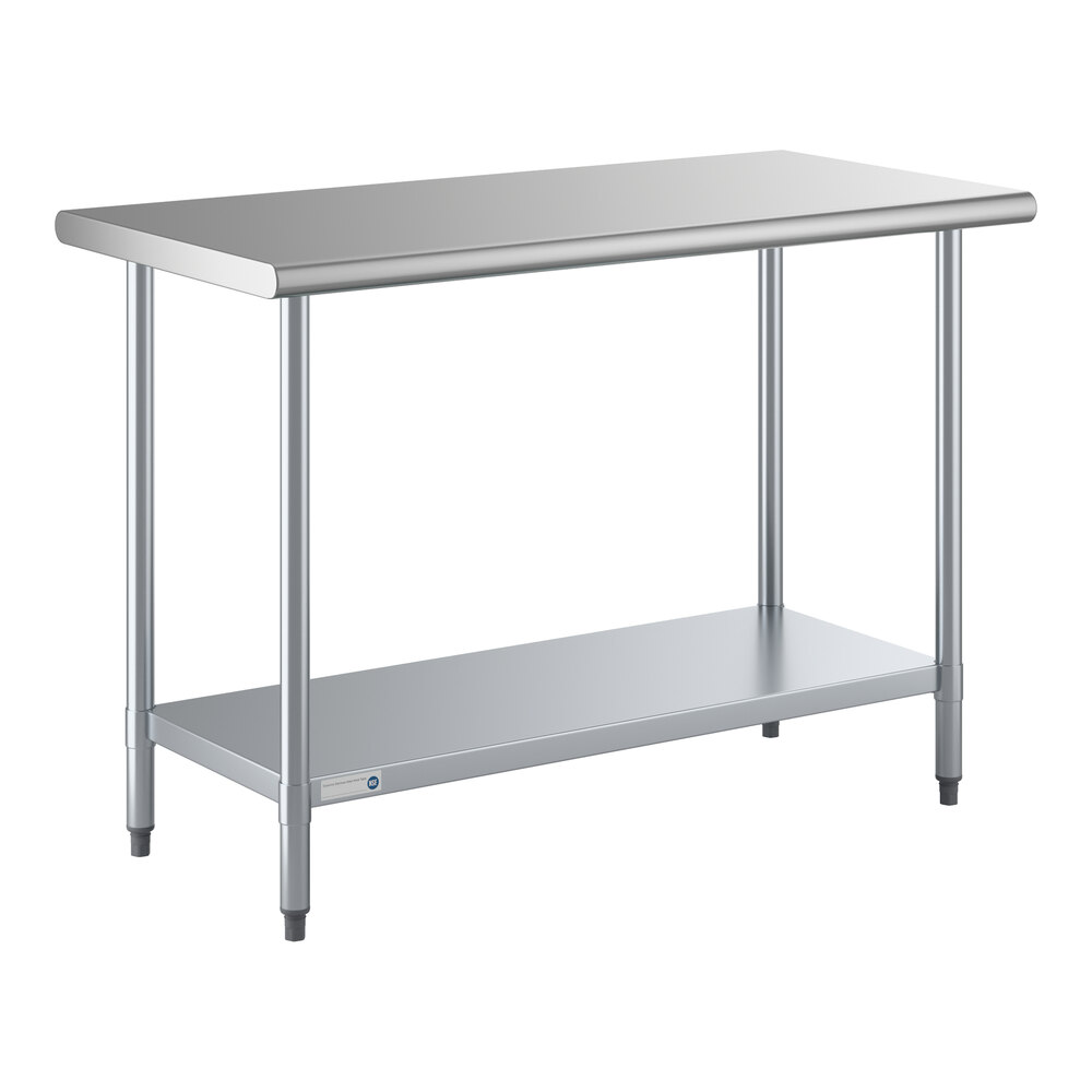 Steelton 24" x 48" 16 Gauge 430 Stainless Steel Work Table with Undershelf