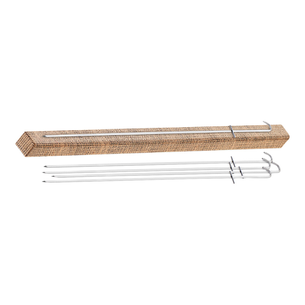 Golden Tandoor SSSKEWS4 Stainless Steel Square Thin Kebab Skewer - 5/Case