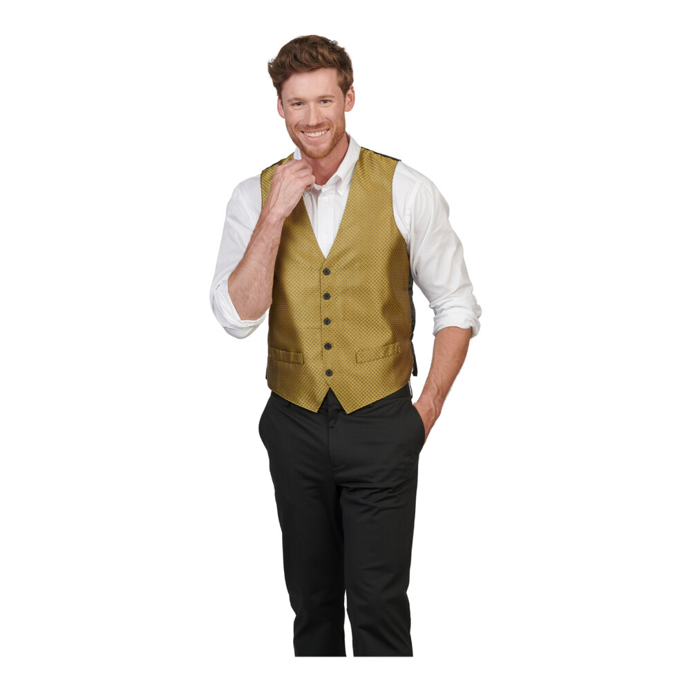 Edwards 4394 Men's Customizable Gold Brocade Diamond Pattern Server ...