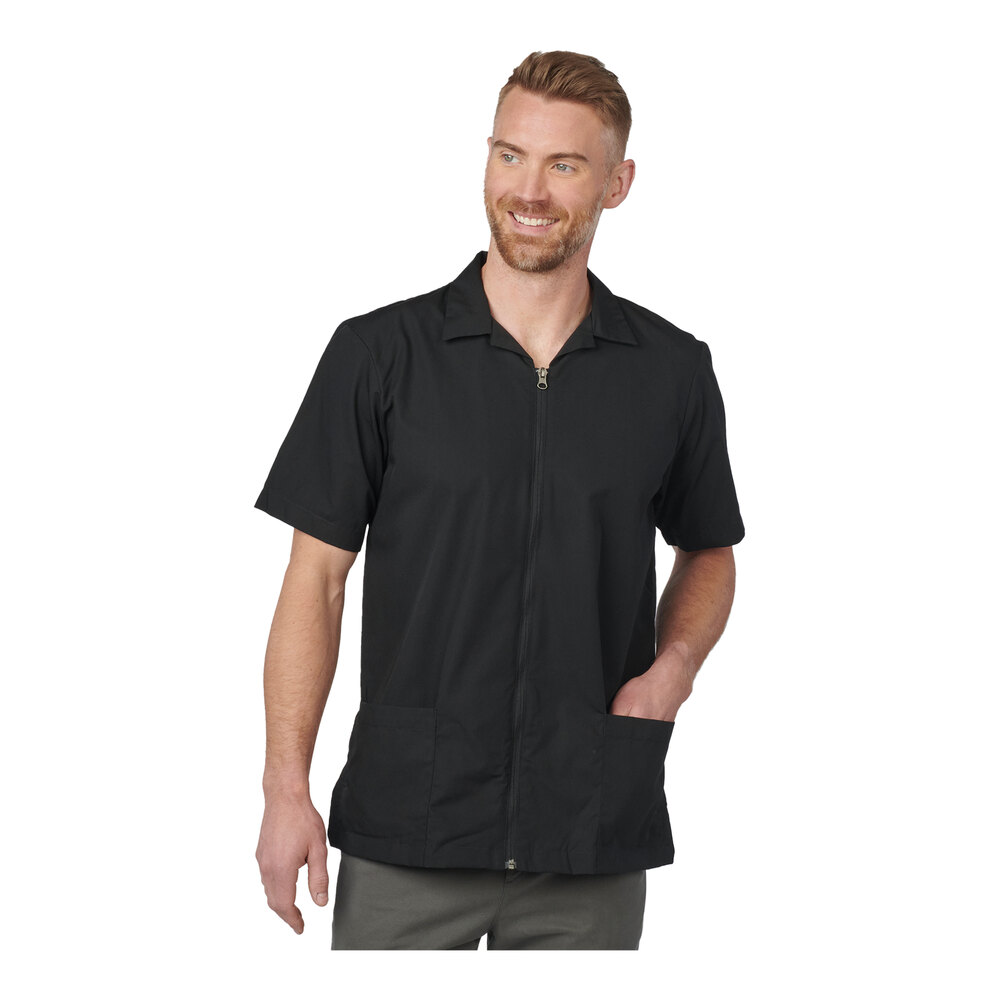 Edwards 4891 Men's Customizable Black Essential Full-Zip Service ...